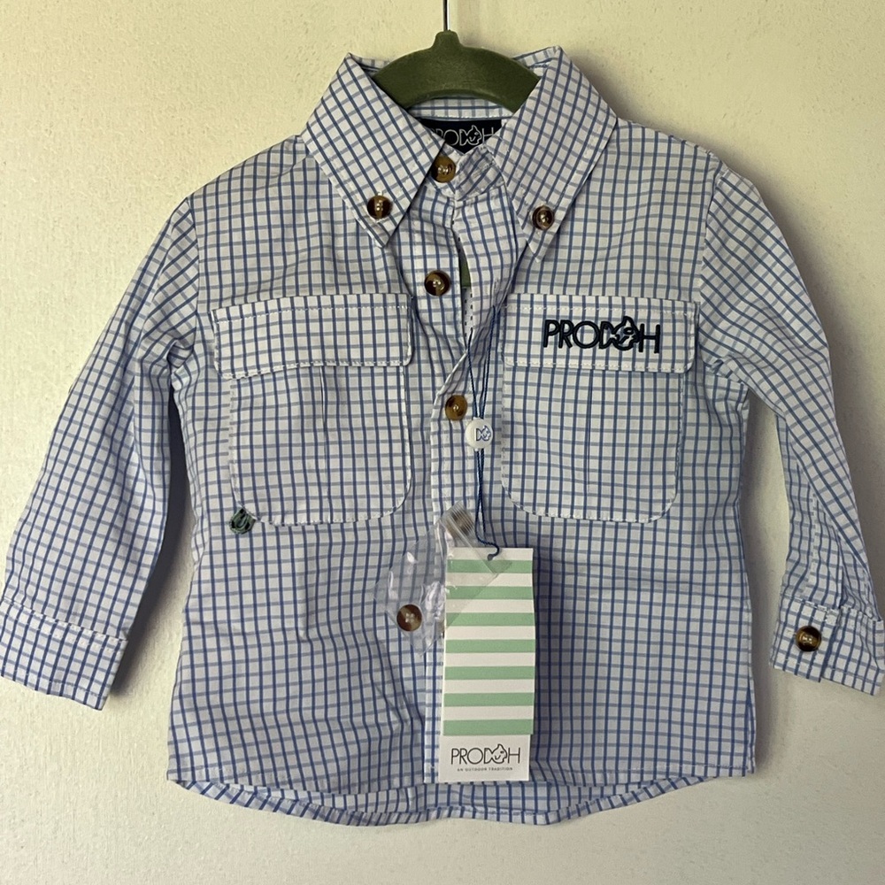 Baby Prodoh button down fishing shirt NWT size 6 months